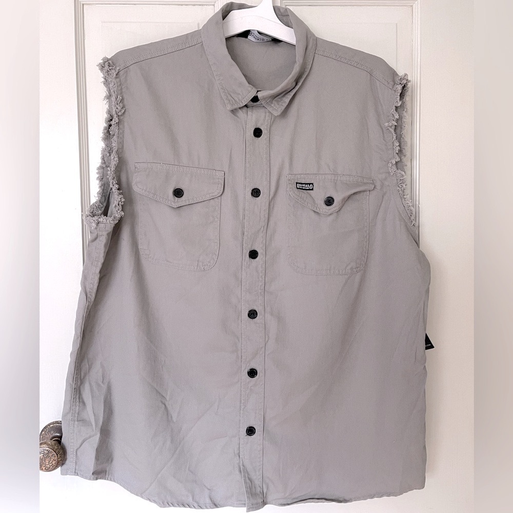 Buffalo Outdoors Workwear men's sleeveless biker shirt size Large